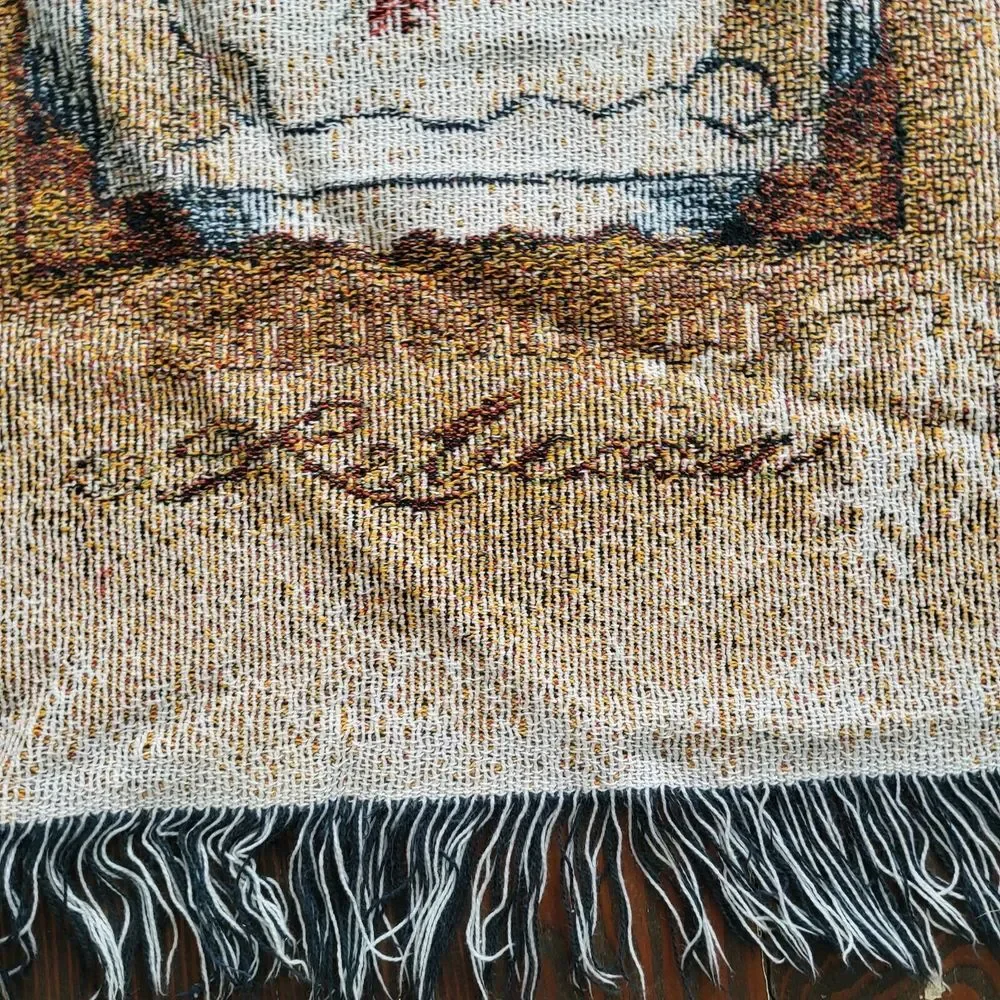 Winter Holiday Throw Blanket Fringe Cardinal Snowman‎ Cocoa Snow Skate 46
